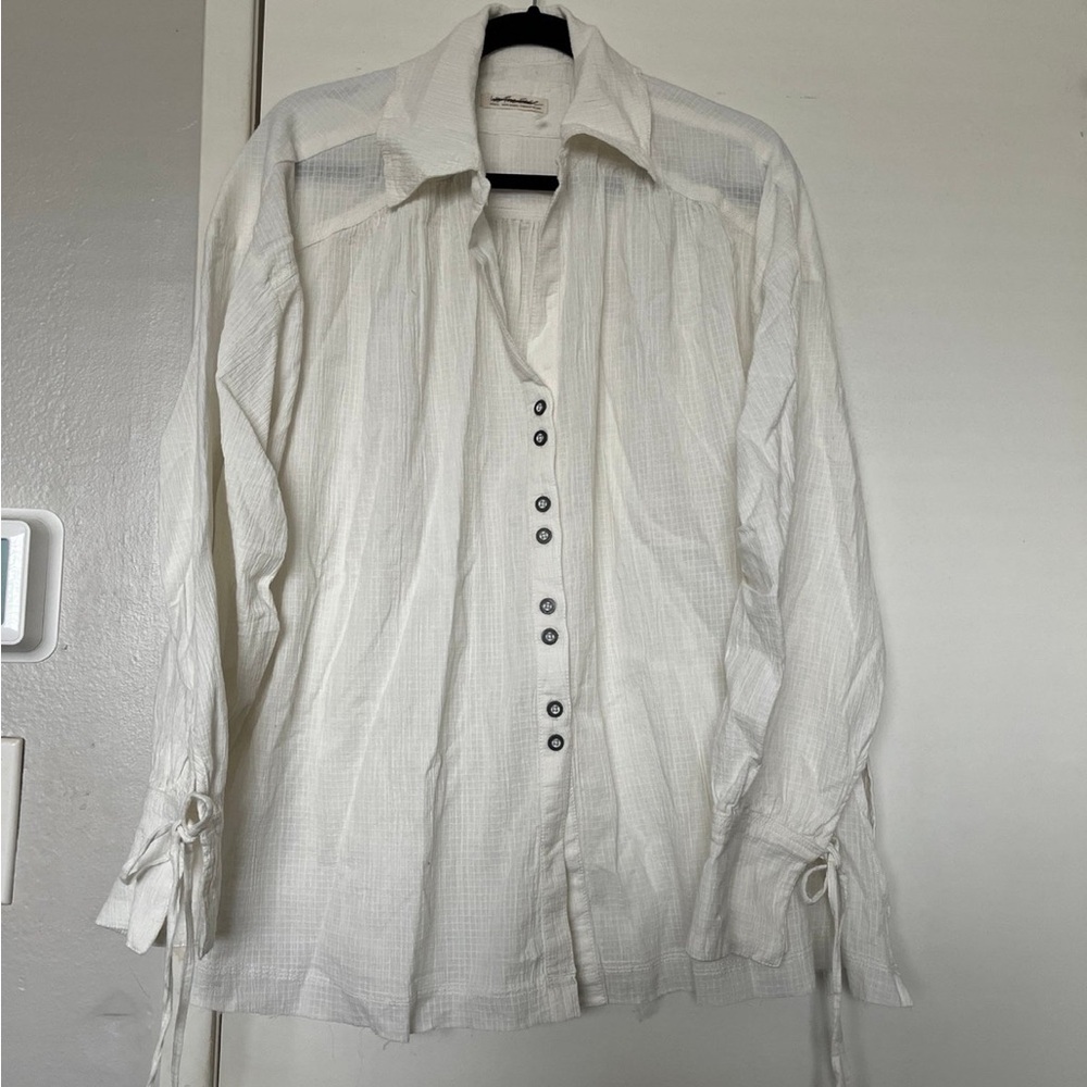 Free People oversized white blouse